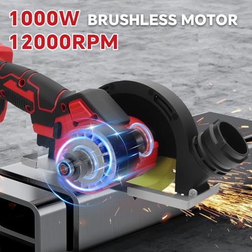 Cordless Mini Circular Saw for Milwaukee 18V Battery, 4" Brushless Power Circular Saws, 12000RPM Small Circular Saw, 2 Blade, Cutting Depth 0.8"(20mm) for Metal, Wood, Plastic(No battery)