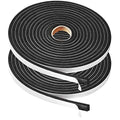 2 Rolls Foam Tape Weatheratrip for Door Window Insulation, Single Sided Foam Strips Adhesive, High Density Foam Seal Tape, Closed Cell Foam Seal Strip Tape(1/2"Wx1/4"Tx32FT, Black) - size: 1/2"W x 1/4"T x 32FT