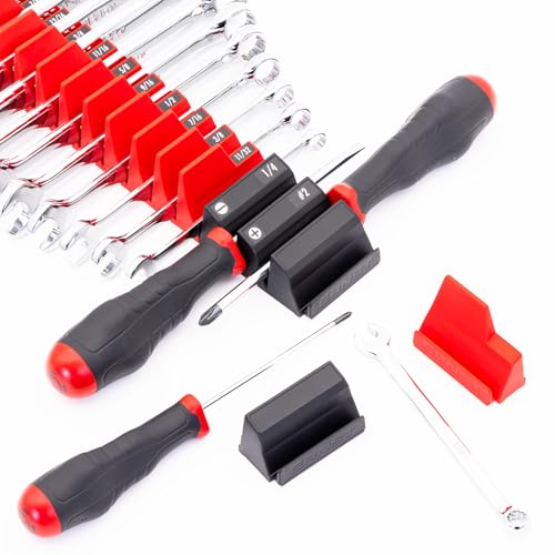 Ernst Manufacturing Screwdriver Pro - Modular Screwdriver Organizer for 26 Tools with Anti-Slip Base, Red - Made in the USA