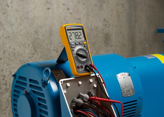Fluke 17B+ Digital Multimeter, for Electrical Applications, Measures AC/DC Voltage 1000V, Current Measurements to 10A, Resistance, Continuity, Diode, Capacitance, Frequency, and Temperature Testing