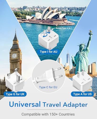 BESTEK Universal Travel Adapter 220V to 110V Converter - color: white