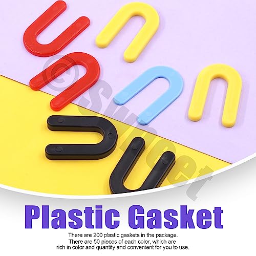 Swpeet 200Pcs 4 Sizes Plastic Horseshoe Shims U Shaped Tile Spacers Assortment Kit - 1/4, 3/16, 1/8, 1/16 Inch for Leveling