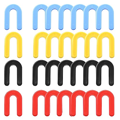 Swpeet 200Pcs 4 Sizes Plastic Horseshoe Shims U Shaped Tile Spacers Assortment Kit - 1/4, 3/16, 1/8, 1/16 Inch for Leveling