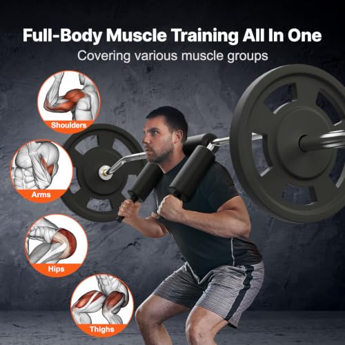 VEVOR Safety Squat Bar, 700 & 1500 LBS, Plus 500 LBS Hex Barbell Trap Bar, Ideal for Squats, Deadlifts, Lunges, Rehab - size: 700 Pounds