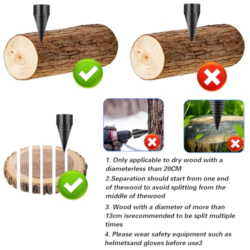 42mm 32mm Firewood Splitter Drill Bit Heavy Duty Wood Log Tool
