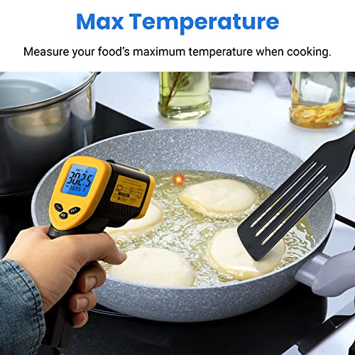Etekcity Infrared Thermometer Laser Temperature Gun, -58°F~1130°F - color: Light Yellow, style: Advanced