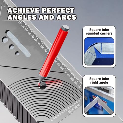 3 Pack Metal Marking Tool, Regla Giratoria Para Perfiles Metalicos, Precision Flex Angle and Arc Marker, Angle & Arc Marking Tool, Square Steel Pipe Bend Marking Tool