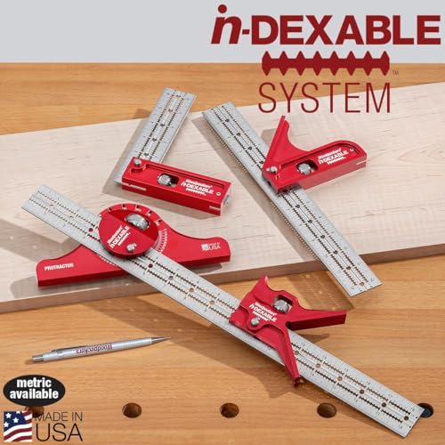 Woodpeckers inDexable Square System, 12 Inch Combination Square, Feature Packed Combo Woodworking Square - color: Standard, style: Combo Square