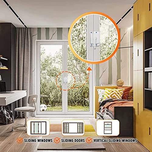 Window Sash Locks for Vertical Horizontal Sliding Window Double Hung Window - color: 10Pcs White