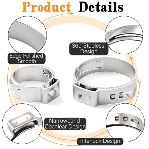 360Pcs Single Ear Hose Clamps Kit,Stepless 5.3-36.1mm 304 Stainless Steel Hose Repair Clamp Cinch Rings,Ear Clamp Pliers Tool with Portable Toolbox for Automotive Fuel Line Plumbing PEX DIY - size: 360 PCS 16 Size