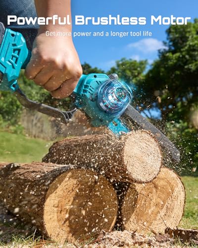 SEESII 2-in-1 Electric Pole Saws for Tree Trimming, Brushless Motor - color: Baby Blue