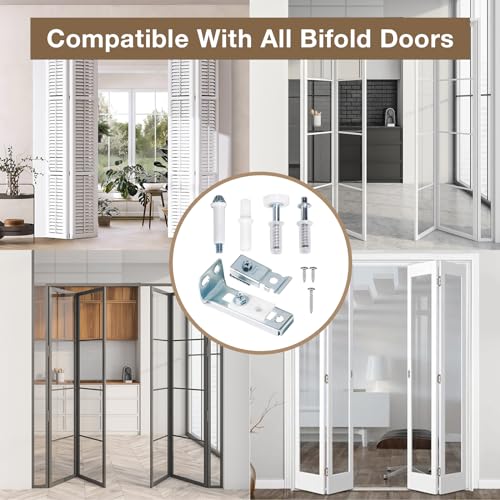Bifold Door Hardware Repair Kit, 4-Pack Bifold Closet Door Hardware Kit Folding Door Hardware Repair Replacement Tool Kit - style: 4 Pack Silver