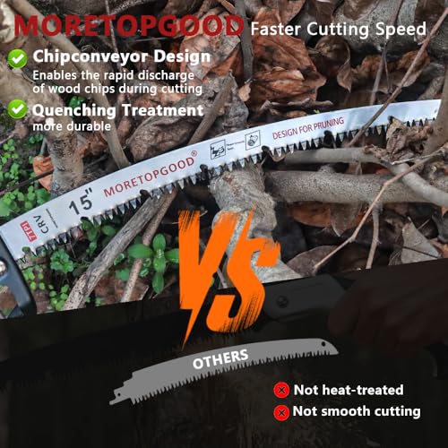 15 Inch Arc Edge Reciprocating Saw Blade with U-Groove Chip Removal Design, 7TPI Japanese Teeth with Arc-Curved Saw Blades for Wood Pruning, Tree Trimming & Wood Cutting, 3‑Pack - size: 15 Inch