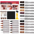 NEW Upgraded Furniture Repair Kit Wood Markers-Set of 24-Markers and Wax Sticks with Sharpener and black cloth Kit, Restore Nail Holes on Wood Furniture, Wood Marker Pens for Scratches, Molding Repair - size: 24-Markers and Wax Sticks
