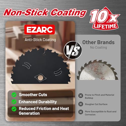 EZARC 6 1/2 Circular Saw Blades, 24T for Wood and Nails, 2-Pack - size: 6-1/2'', style: 24T