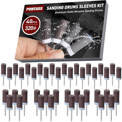 40 Pcs 320 Grit Sanding Drums for Rotary Dremel Tool - style: 320 Grit 40 Pcs