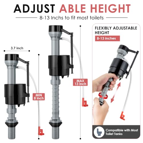 3 Sets Toilet Float Replacement Kit with 2 Inch Flapper Replacements