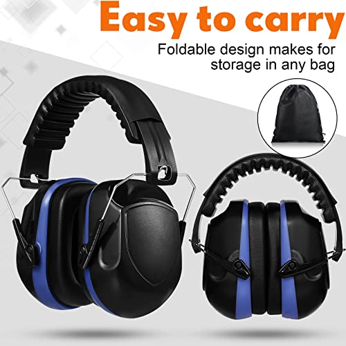 Yunsailing Noise Reduction Headphones NRR 28dB Hearing Protection Ear Muffs Protection Headphones for Shooting Construction - color: Red, Black, Blue