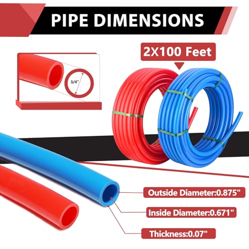 EFIELD 2 Rolls x 100 ft (200 Ft) 3/4-Inch Pex-b Pipe/Tubing - size: 3/4 inch, 2x100 ft, style: Combo - Poly