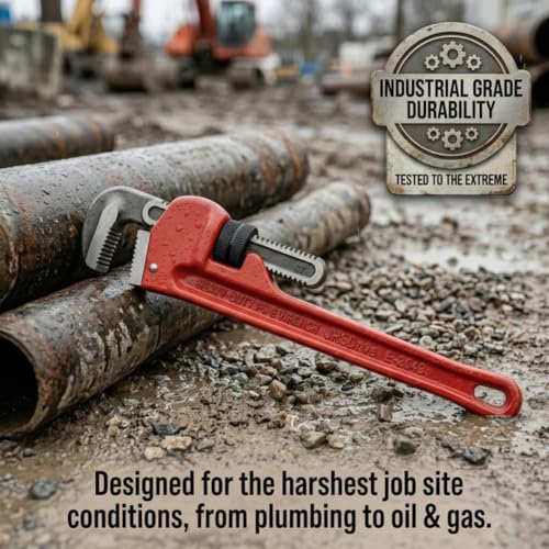 1 Piece Pipe Wrench 24 inch Heavy Duty Adjustable Plumbing Wrench Construction & Heavy-Duty Applications for Industrial & Professional Use E-2049 - size: 24 inch