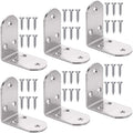 6Pcs Heavy Duty L Bracket Corner Braces 65x65x38mm Stainless Steel 90 Degree Joints Right Angle Brackets, Metal Corner Support Fastener for Wood, Shelves - size: 6PCS-Silver 65*65*38mm/ 2.5in (Double Wide)