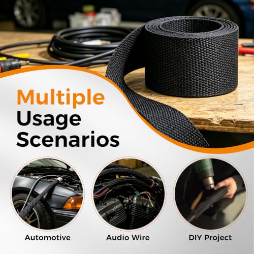 2:1 Ratio Automotive Heat Shrink Braided Sleeving 2''-8ft - size: 2''-8ft