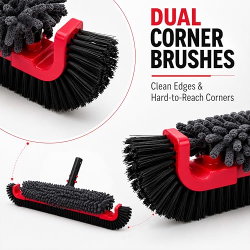 SEPETREL 22" Extra Long Pool Brush with Chenille Scrubber - size: 22"