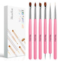 MelodySusie Nail Art Brushes Set, 6pcs Nail Art Design Pen Painting Tools - color: Pink, size: 6