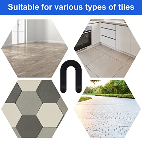 DGSL 300 Pcs Horseshoe Shims U Shape Plastic Shims Tile Spacers 1/4 Inch - color: Black, size: 1/4*300