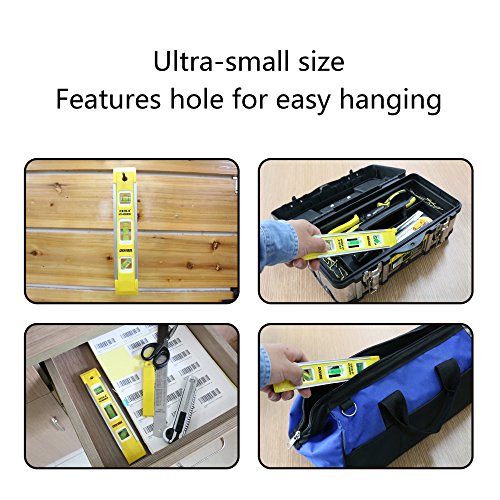 DOWELL 9 Inch Magnetic Spirit Level, Leveler Tool, 1-Pack, Yellow - color: 1pcs-yellow