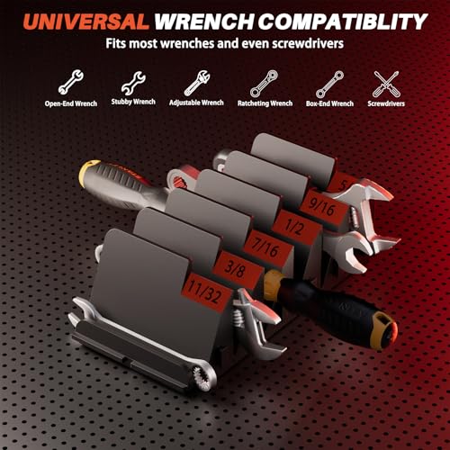 Matscover 32PCS Modular Wrench Organizer Wrench Holder, for Tool Box, Black - size: Without Magnetic