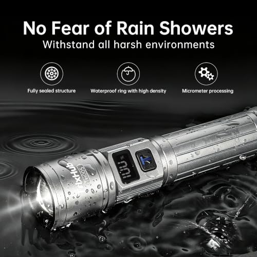 TrixHub Rechargeable Flashlights 2 Pack Super Bright Flash Light (Titanium) - color: Titanium, size: 2 Pack