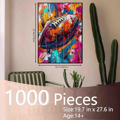 American Football Jigsaw Puzzle，Ball Sports 1000 Pieces Jigsaw Puzzles for Adults，27 x 20 Inches Puzzles ，HD Quality Banksy Graffiti Street Vibrant Puzzle Gift，Family Activity Perfect for Game Night - color: Banksy 02