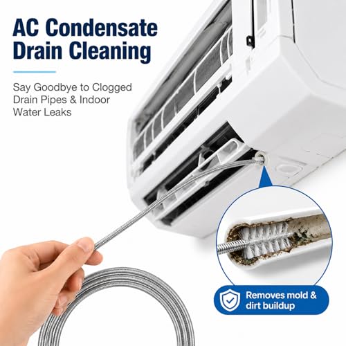 2 Pack 86 Inch Long Flexible Drain Brush, Sunroof Drain Cleaning Tool for Ice Maker, Refrigerator & AC Drain Line - size: 86 IN