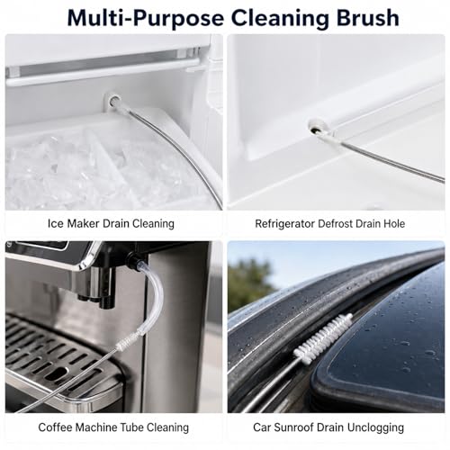 2 Pack 60 Inch Flexible Drain Brush, Sunroof Drain Cleaning Tool for Ice Maker, Refrigerator & AC Drain Line - size: 60 IN