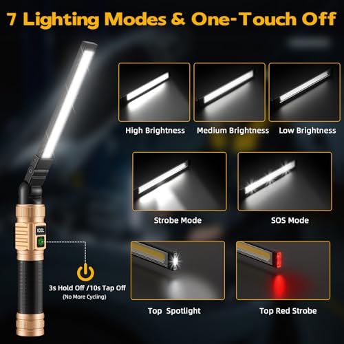 LNRYY Rechargeable Magnetic LED Work Light/Flashlight for Mechanics - color: Rose Gold
