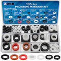 ZDBB 135 Pcs Flat Washer,Silicone and Nitrile Rubber Assortment Kit, Used for Faucet,Shower Head, Garden Hoses, Reusable Flat Washer O Rings - size: OD: 31, 25, 24, 19, 15, 14.5, 11, 9mm