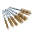 Walfront 6PCS Nylon Bore Brush Cleaning Brush Set 1/4" Hex Shank for Drill Twisted Wire Cup Brush for Cleaning Holes Tubes Non-Scratch Cleaning for Automotive Welding (Yellow Copper) - size: Brass Wire (Yellow)
