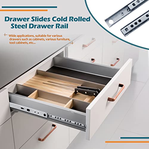Uenhoy 1 Pair Drawer Slides 16" Two Way Slide Track Rail - size: 16"-1pair