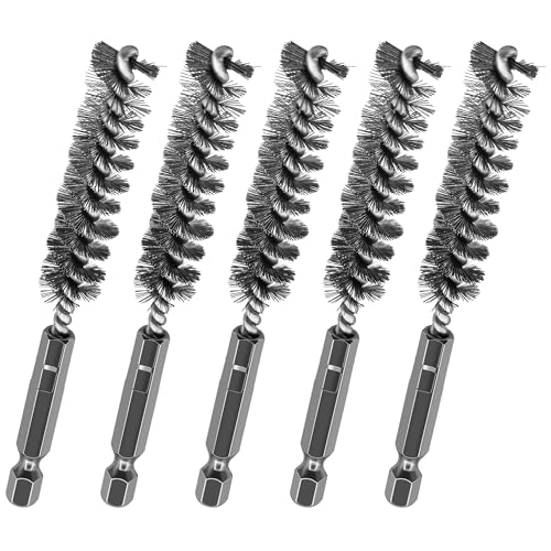 5Pcs 7/16" Stainless Steel Wire Bore Brush for Power Drill Cleaning - size: 11mm | 7/16"