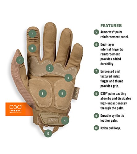 Mechanix Wear M-Pact Tactical Gloves, Brown, Large - color: Brown, size: Large