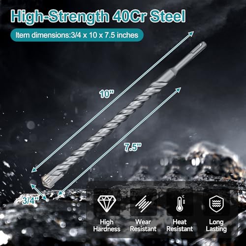 3/4 Inch x 10 Inch SDS Plus Rotary Hammer Drill Bit - size: 3/4", style: 10 Inch