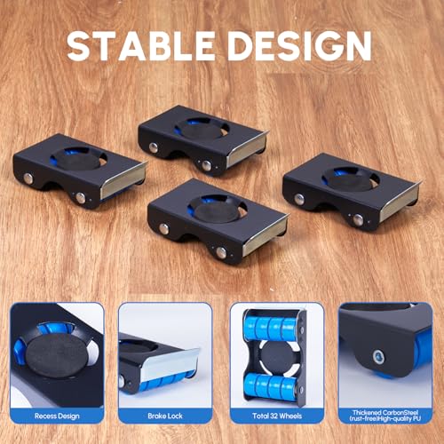 Furniture Sliders Appliance Rollers Furniture Mover with Wheels - size: 700LBS