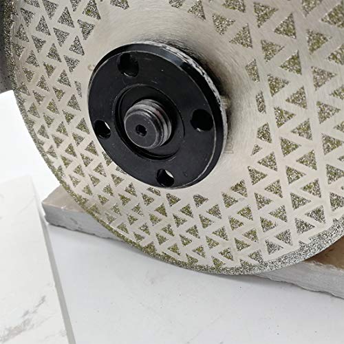 SHDIATOOL 7 Inch Electroplated Diamond Cutting Grinding Disc Fits 7/8" Arbor Both Side Coated Diamond Blade for Granite Marble Diamond Disk Diamond Wheel - size: 7" Both(Bore:22.23)