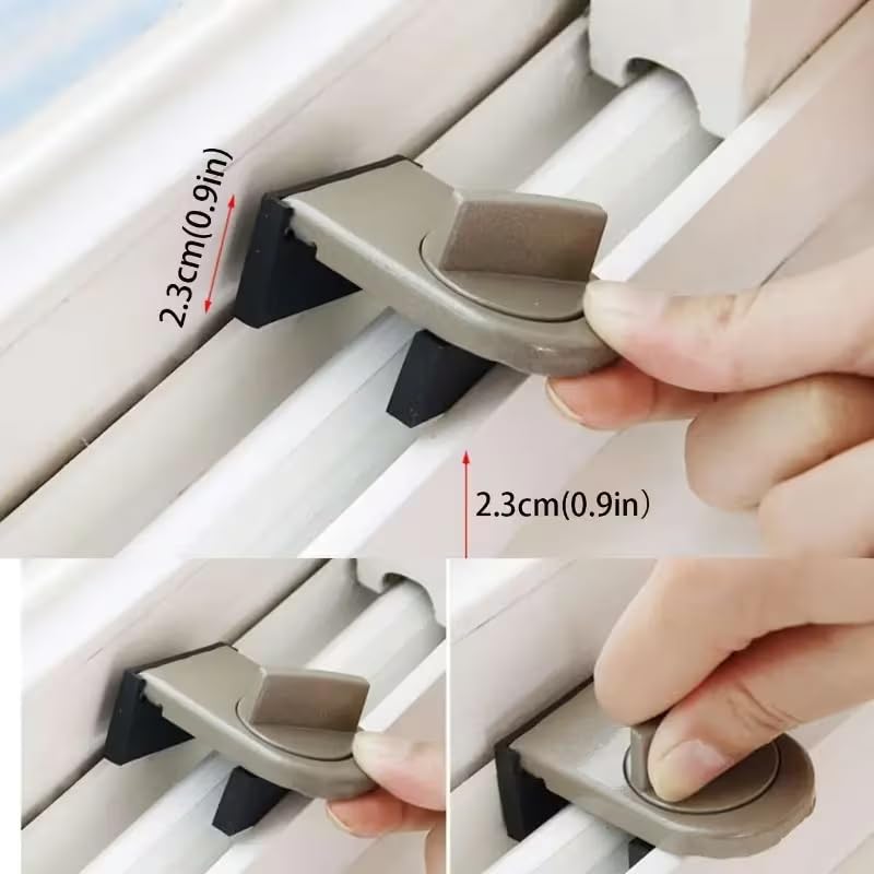 2pcs Heavy-Duty Aluminum Locks for Sliding Doors and Windows, Anti-Theft, Anti-Pinch and Anti-Drop Design