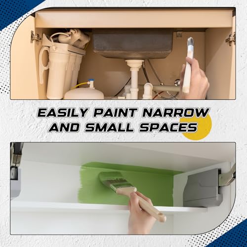 12 Pack Angle Sash Paint Brushes Treated Easy to Grip Wood Handle Synthetic Bristles Smooth Finishes Paint Brushes for Stain Wall Trim Painting Furniture (2.5 Inch) - size: 2.5 Inch