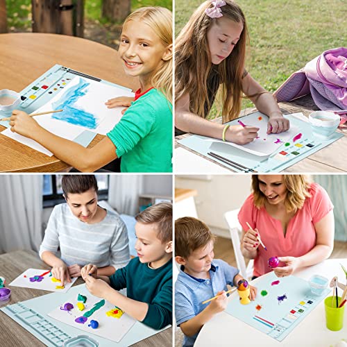 Silicone Art Mat with Cup, Painting Mat for Crafts Resin Casting - color: Blue
