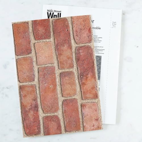 Main Street Peel and Stick Wallpaper Sheets, Red Brick, 12-Pack - style: Red Brick