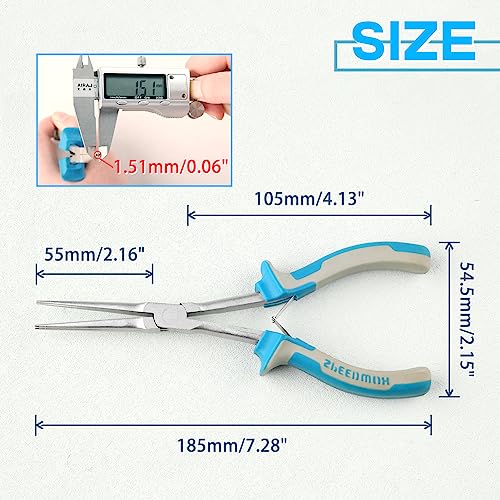 SPEEDWOX Long Reach Needle Nose Pliers With Smooth Jaw Tweezer Nose Pliers Extra Long For Hard To Reach Narrow Space - style: Upgrade Needle Nose Pliers