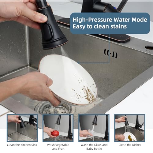 Universal Kitchen Faucet Head Replacement, 3 Modes Spray, Oil-Rubbed Bronze - color: Oil Rubbed Bronze, style: 1.8 Gallon Per Minute